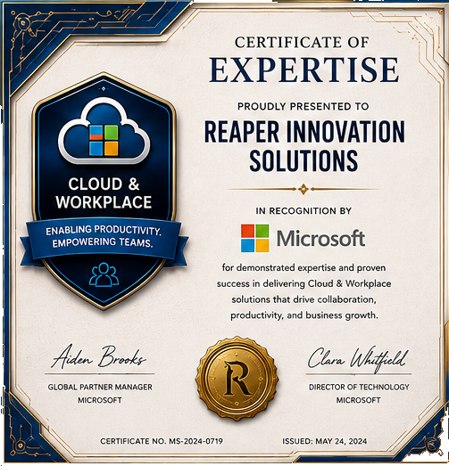 Cloud & Workplace certificate of expertise